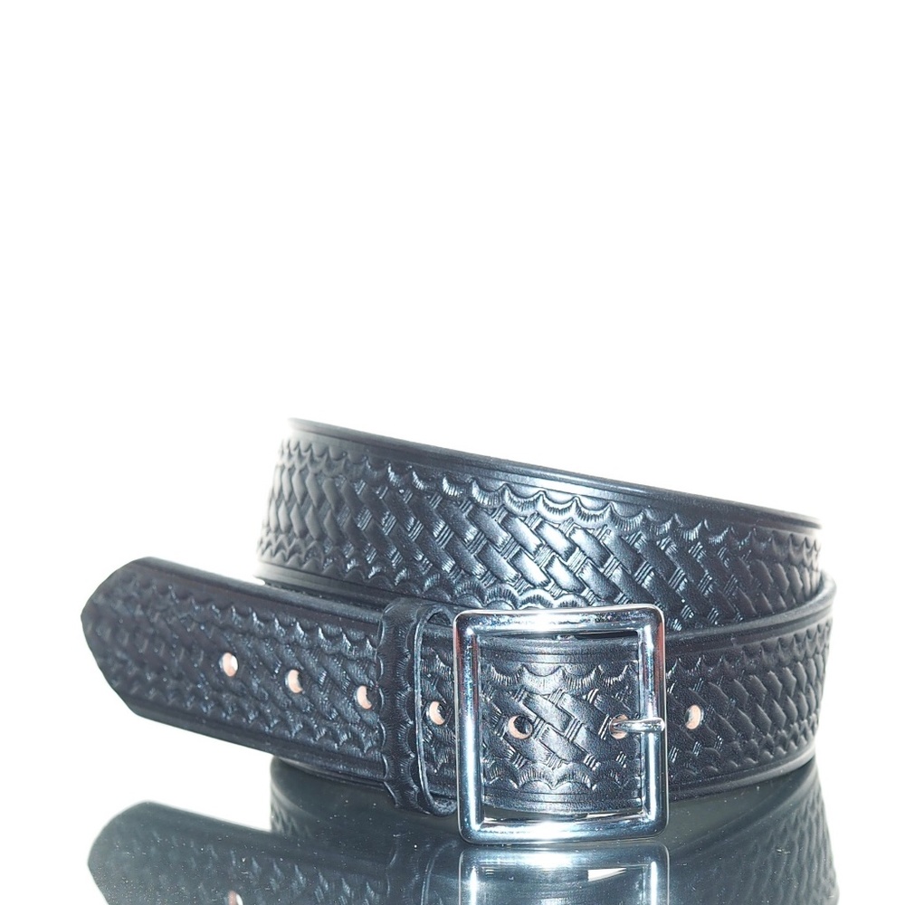 NEW BOSTON LEATHER USA COWHIDE Hand TOOLED BELT